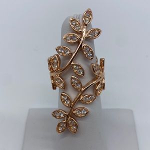 Faux Rose Gold and Crystal adjustable wrap ring